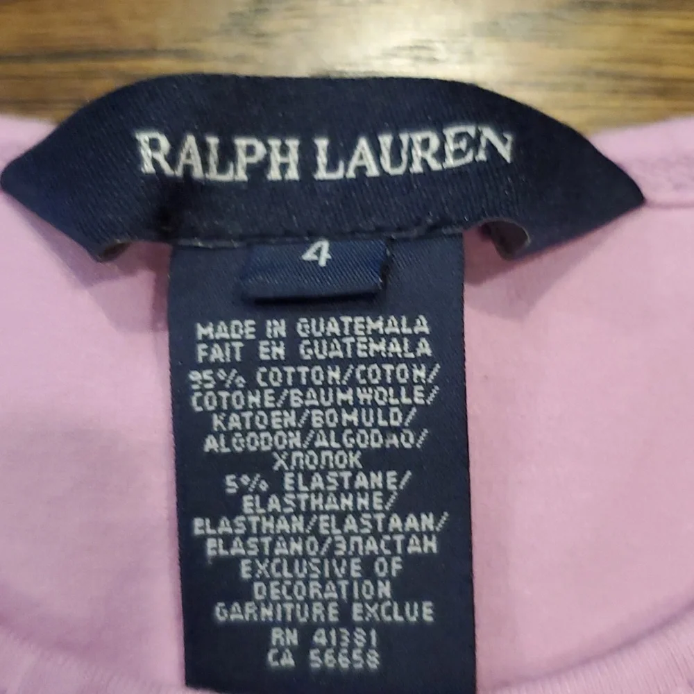 Girls Ralph Lauren lavender short sleeve shirt size 4